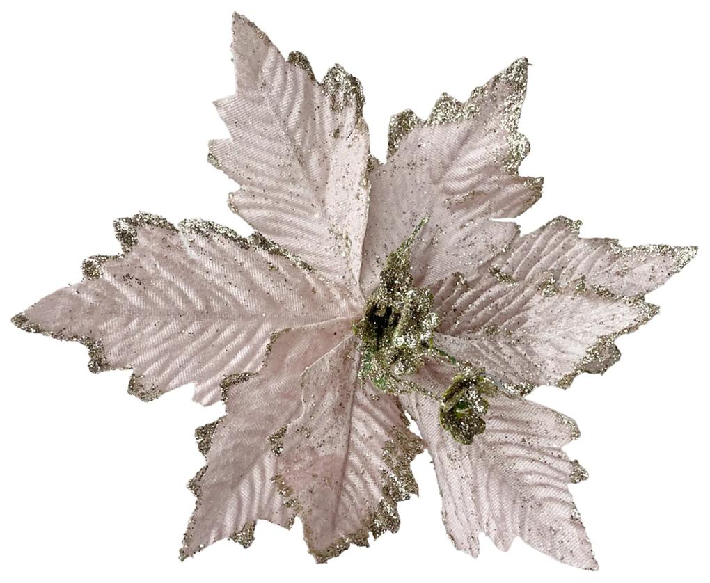 Ornament brad Craciunita Joy 23cm, Roz pudra