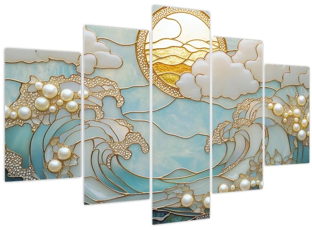 Tablou - Perle 3D în Ocean (150x105 cm)