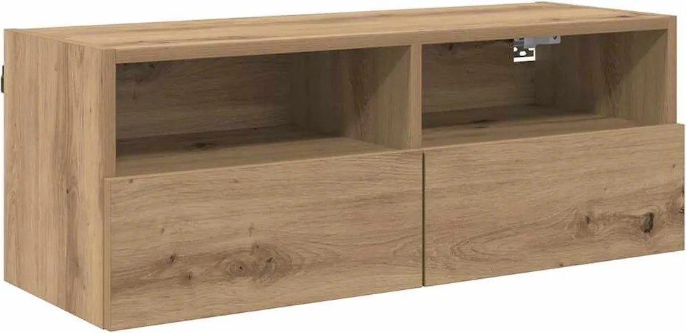 vidaXL Dulap TV de perete Pe perete Stejar Artizanal 80 x 30 x 30 cm