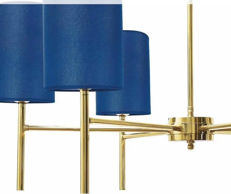 Candelabru din alama cu abajur albastru Sofis