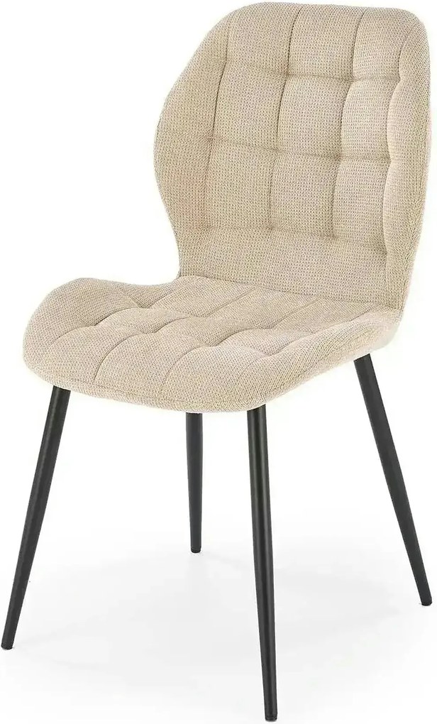 Scaun K548, bej/negru, stofa clasica/metal, 47x55x84 cm