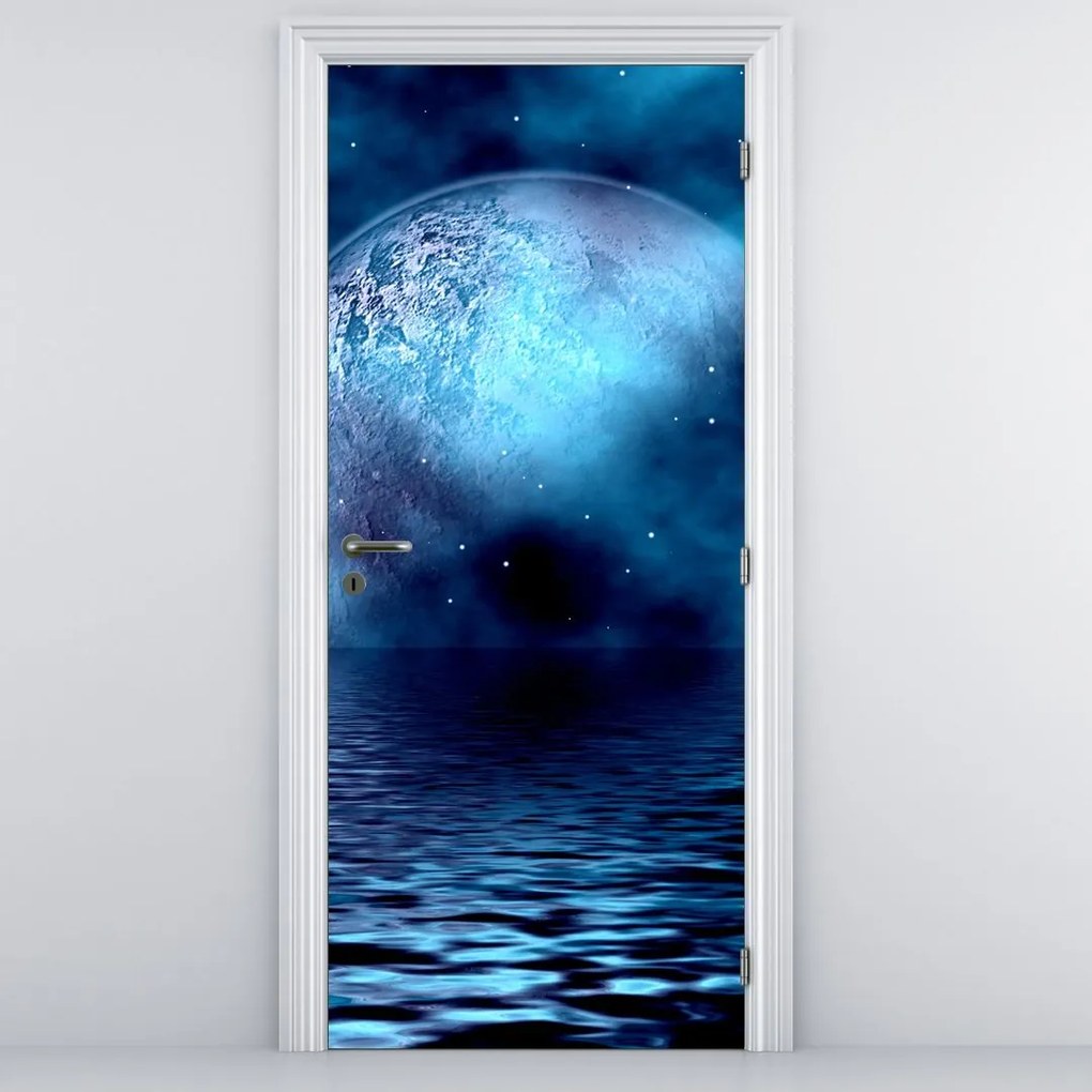 Fototapet pentru ușă - Luna și marea (95x205cm)