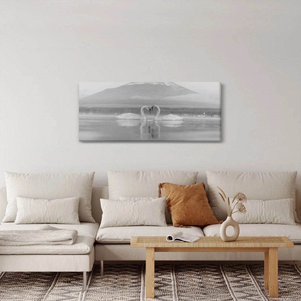 Tablou - Lebede îndrăgostite (120x50 cm)