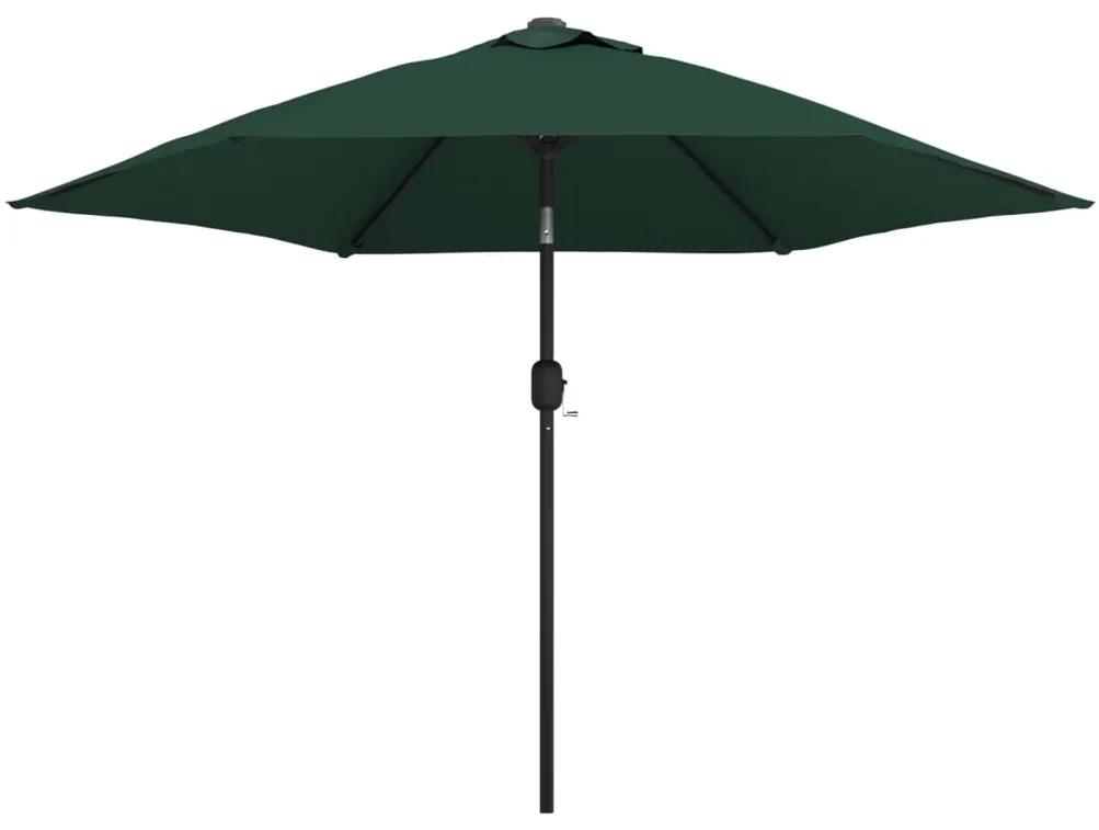 Umbrela de exterior cu LED-uri 3 m, Verde Verde