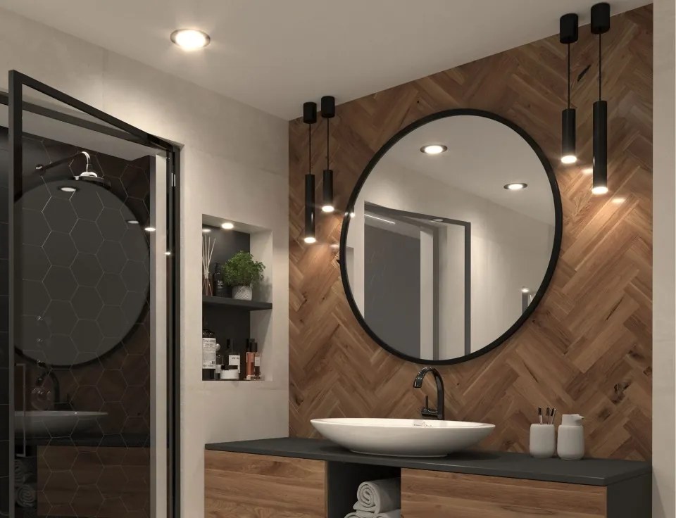 Oglindă Grace Round Mirror 100cm – Negru