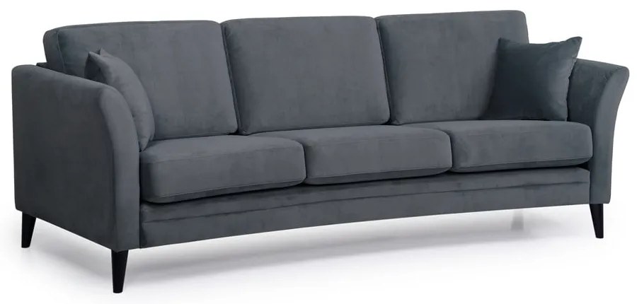 Canapea gri din catifea 237 cm Eden - Scandic