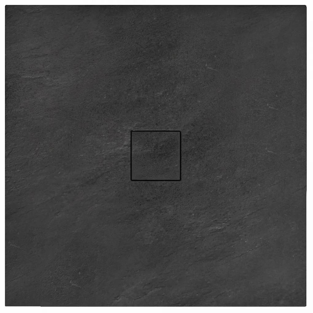 Rea Stone cădiță de duș pătrată 90x90 cm negru REA-K9601