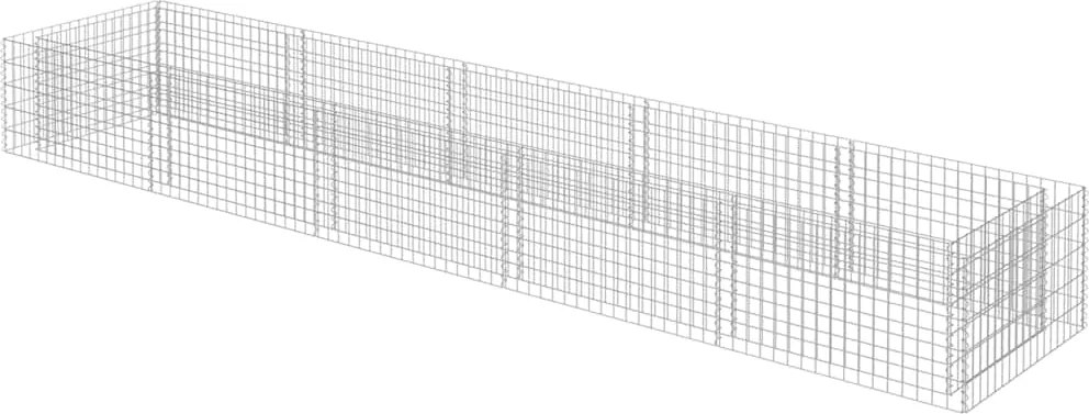 vidaXL Strat înălțat gabion, 450 x 90 x 50 cm, oțel galvanizat