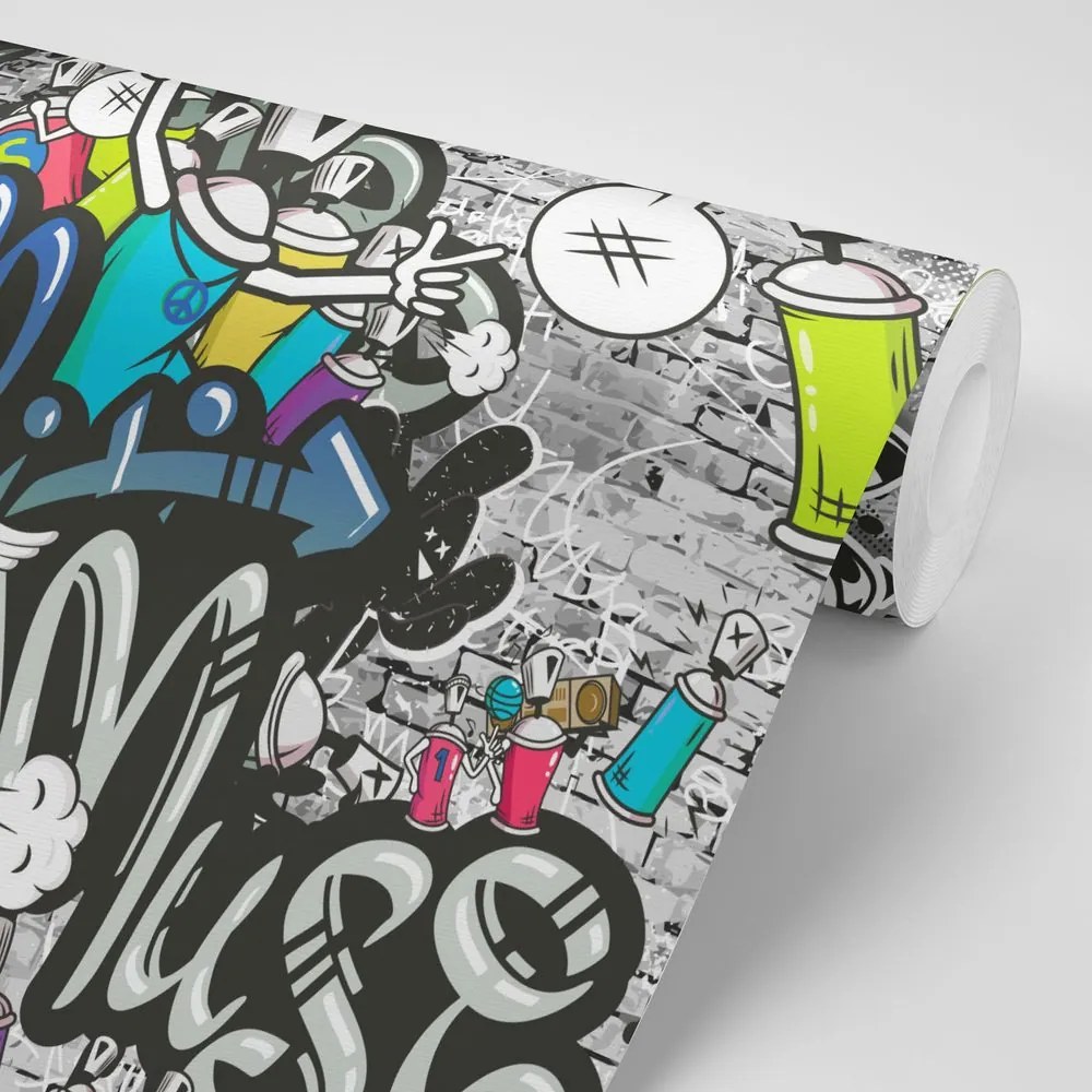 Tapet autoadeziv perete graffiti elegant