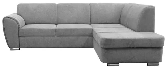 Colțar extensibil în L SERPA, cu spațiu de depozitare, pe partea dreaptă, gri