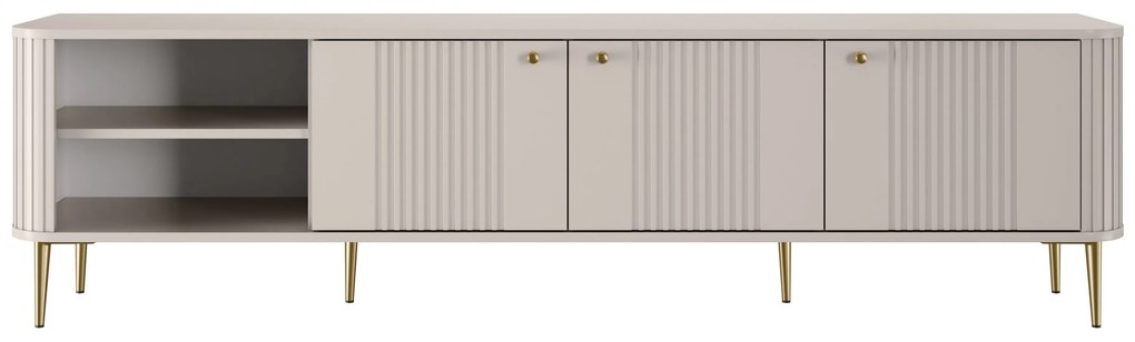 Comodă TV Vesper 3D 187 cm - cașmir / picioare aurii