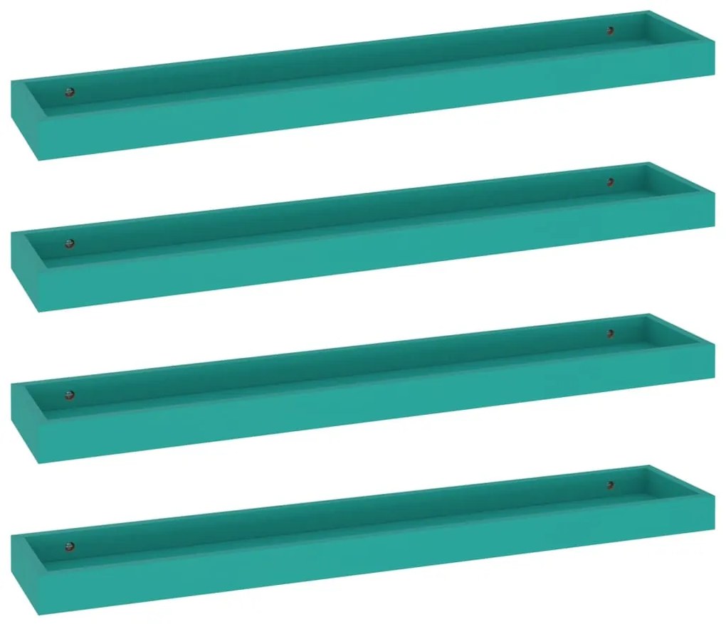 330240 vidaXL Rafturi de perete Loggia, 4 buc., albastru, 80x15x4 cm, MDF