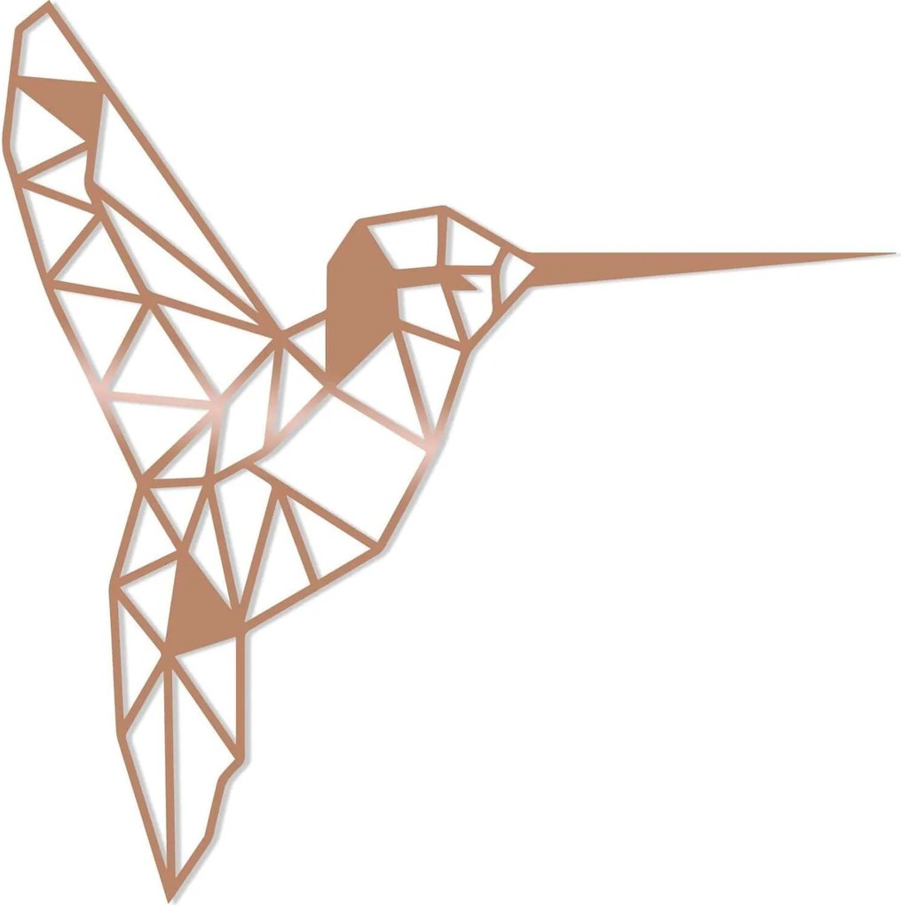 Decoratiune perete BIRD, cupru, metal, 44x44 cm
