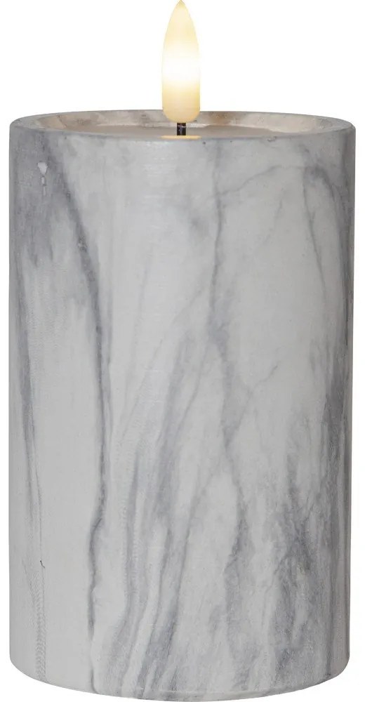 Lumânare cu LED din beton Star Trading Flamme Marble, înălțime 15 cm