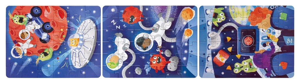Puzzle pentru copii Aventura in Spatiu (3 in 1)