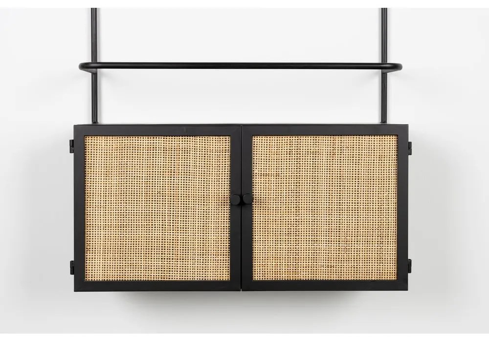 Dulap vinotecă din ratan negru 18x100 cm Guuji - White Label