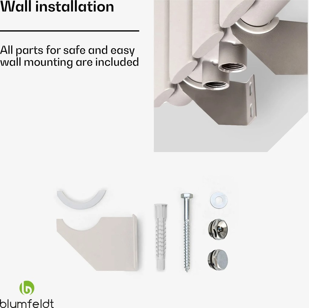 Blumfeldt Tallheo, 47 x 160, radiator, radiator tubular, 728 W, apă caldă, 1/2