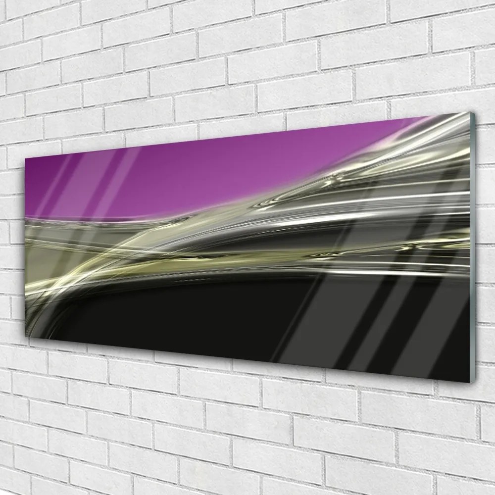 Tablou pe sticla Abstract Art Violet Gri Negru