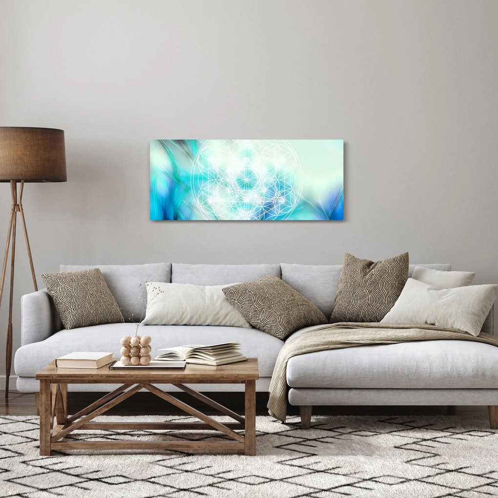 Tablou - Merkaba pe un fundal turcoaz (120x50 cm)