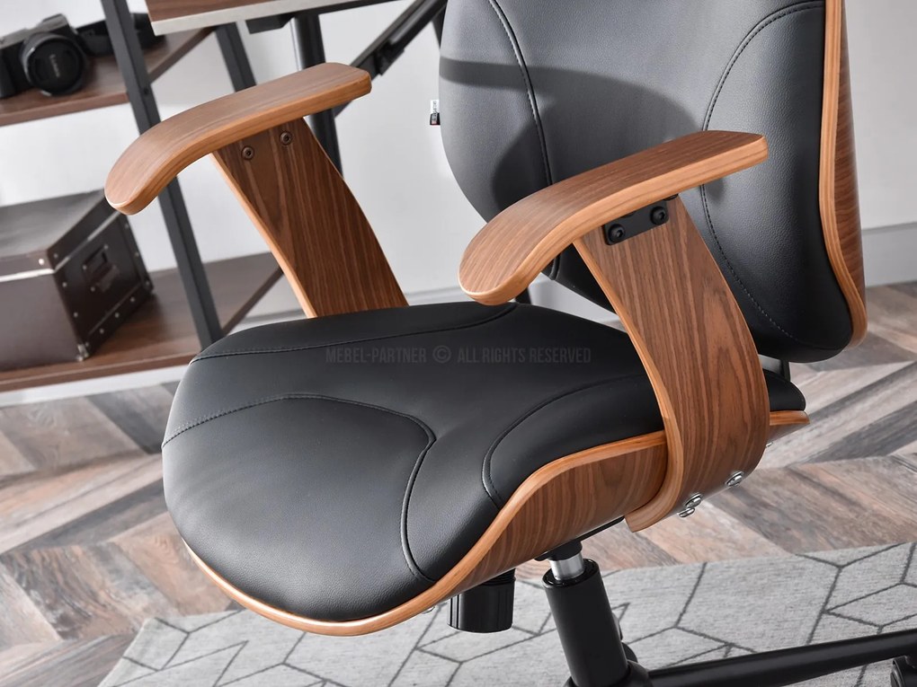 Scaun Raynold (nuc închis + negru). Promo -14%. 1109967