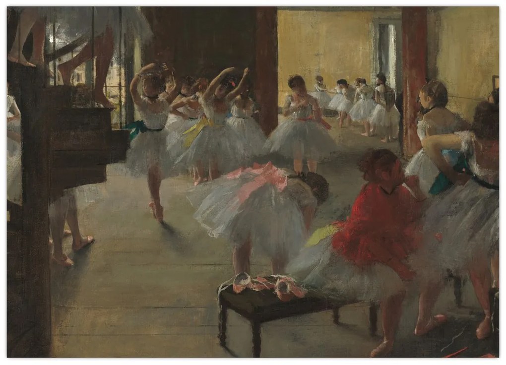 Tablou pe sticlă - Edgar Degas, The Dance Class, reproducere (70x50 cm)