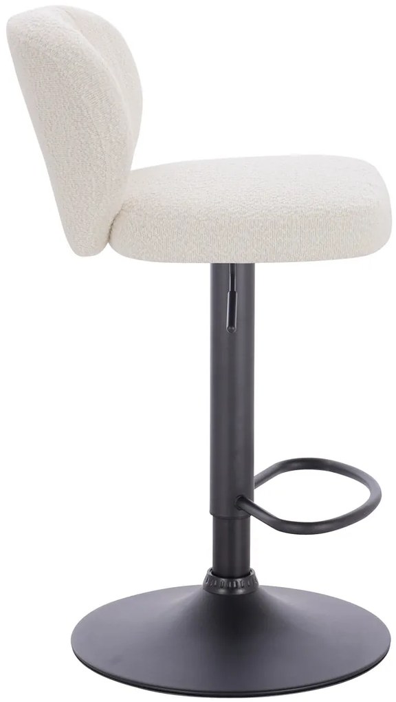 HR193W Scaun Crem Boucle cu Bază Neagră