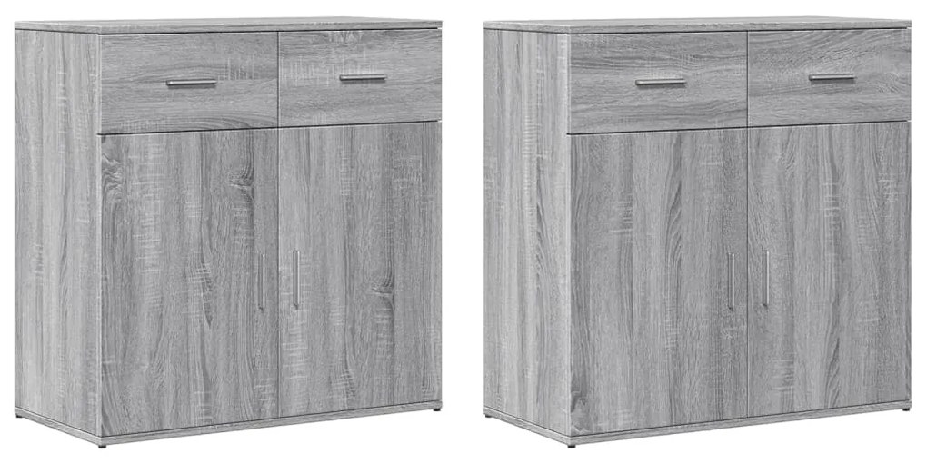 vidaXL Comode, 2 buc., gri sonoma, 79x38x80 cm, lemn compozit