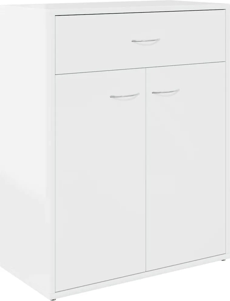 vidaXL Dulap, alb extralucios, 60x30x75 cm, lemn prelucrat