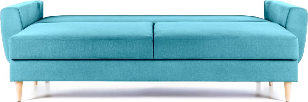 Canapea Extensibilă 3 locuri HELSINKI, cu ladă de depozitare, 227x90x90 cm, Turcoaz-Enjoy