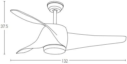 Lustra LED cu Ventilator si telecomanda Ruth cafeniu/lemn cires