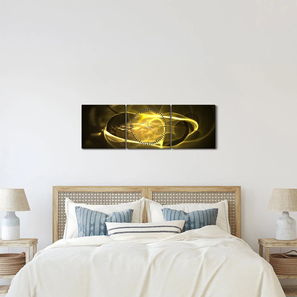 Tabloul modern abstract (cu ceas) (90x30 cm)