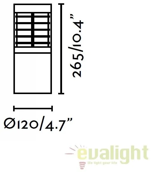 Stalp de exterior modern cu iluminat LED inaltime 26,5cm cu protectie IP54 GIZA LED 70767