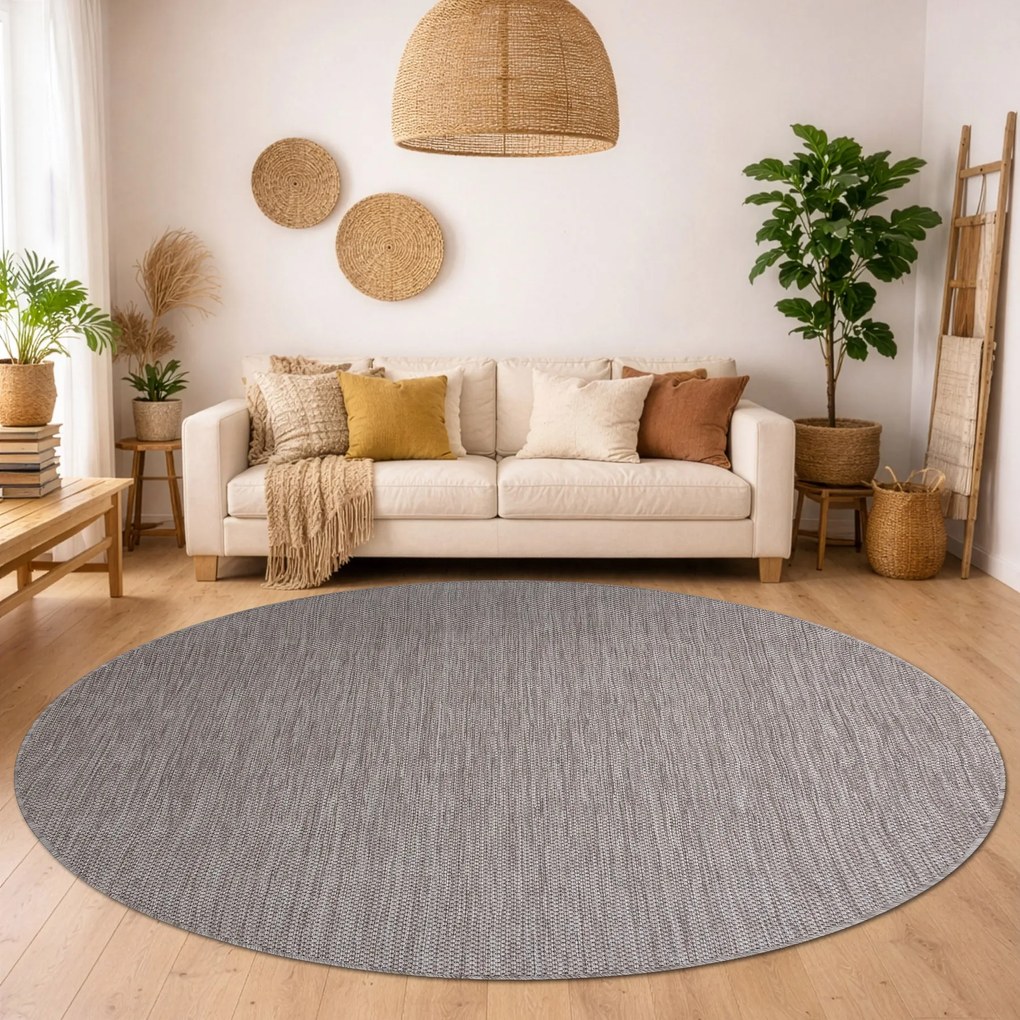 Covor SISAL SION cerc A5165A Melanj țesute plate bej