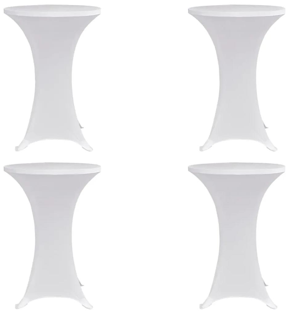 279068 vidaXL Husă de masă cu picior Ø60 cm, 4 buc., alb, elastic