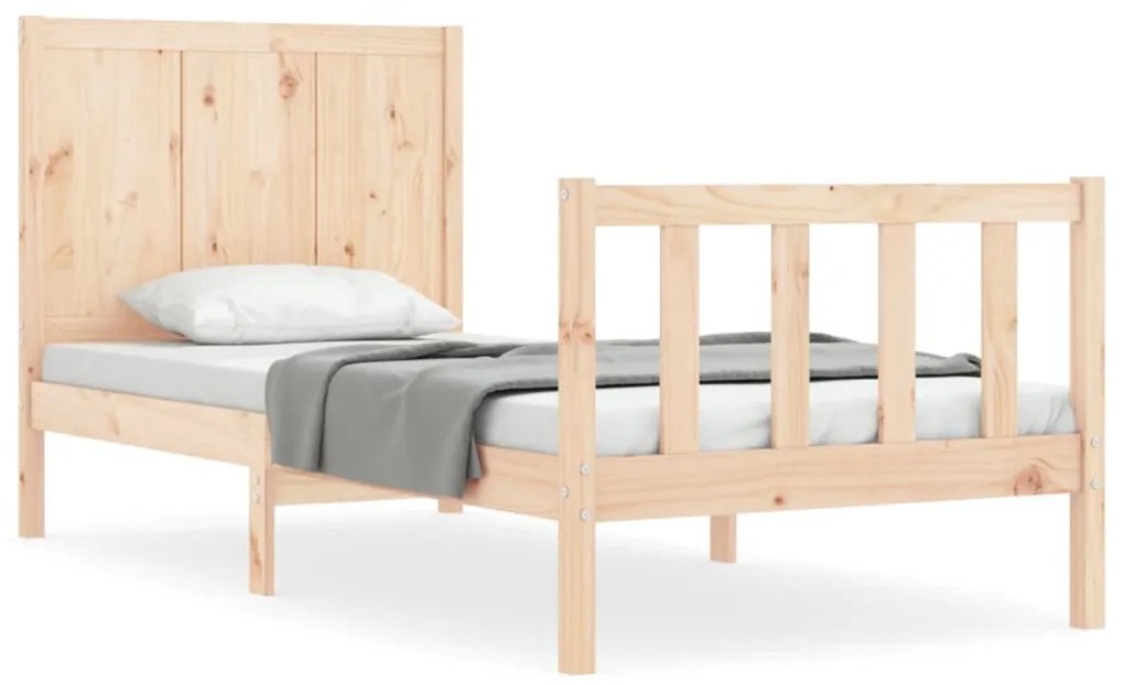 3192606 vidaXL Cadru de pat cu tăblie, 90x200 cm, lemn masiv