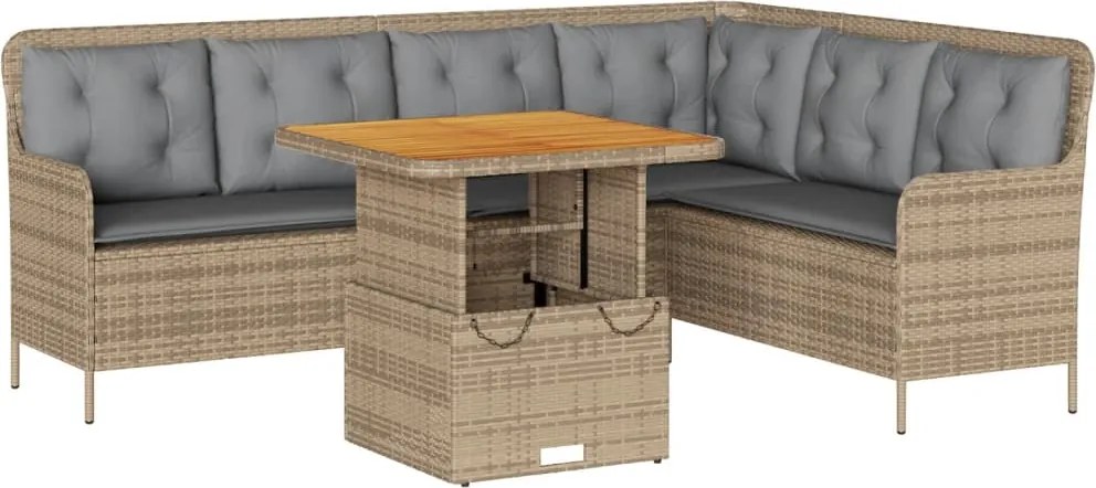 vidaXL Set canapele de grădină cu perne, 2 piese, bej, poliratan