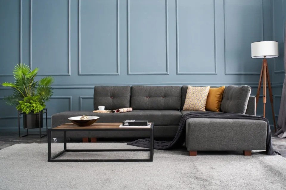 Coltar Extensibil Manama Corner Sofa Bed Right, Antracit