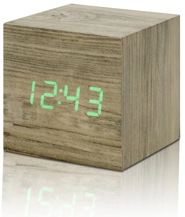 Ceas deșteptător digital Wooden Cube Click – Gingko