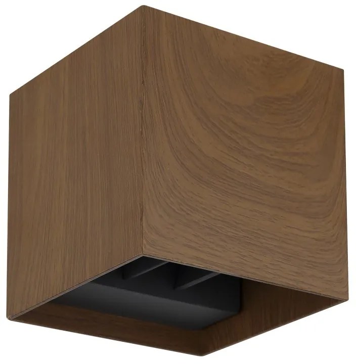Aplica LED cu spot pentru iluminat exterior design modern IP54 Veronika maro inchis 10x10cm