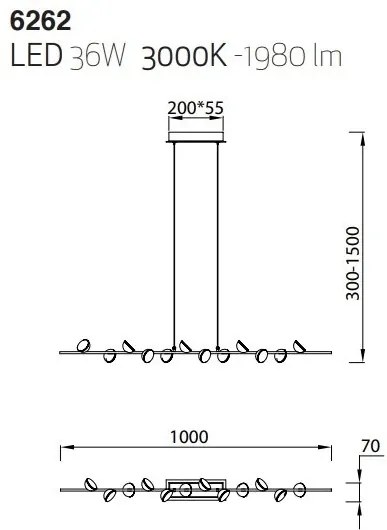 Lustra LED design modern ADN alb Line