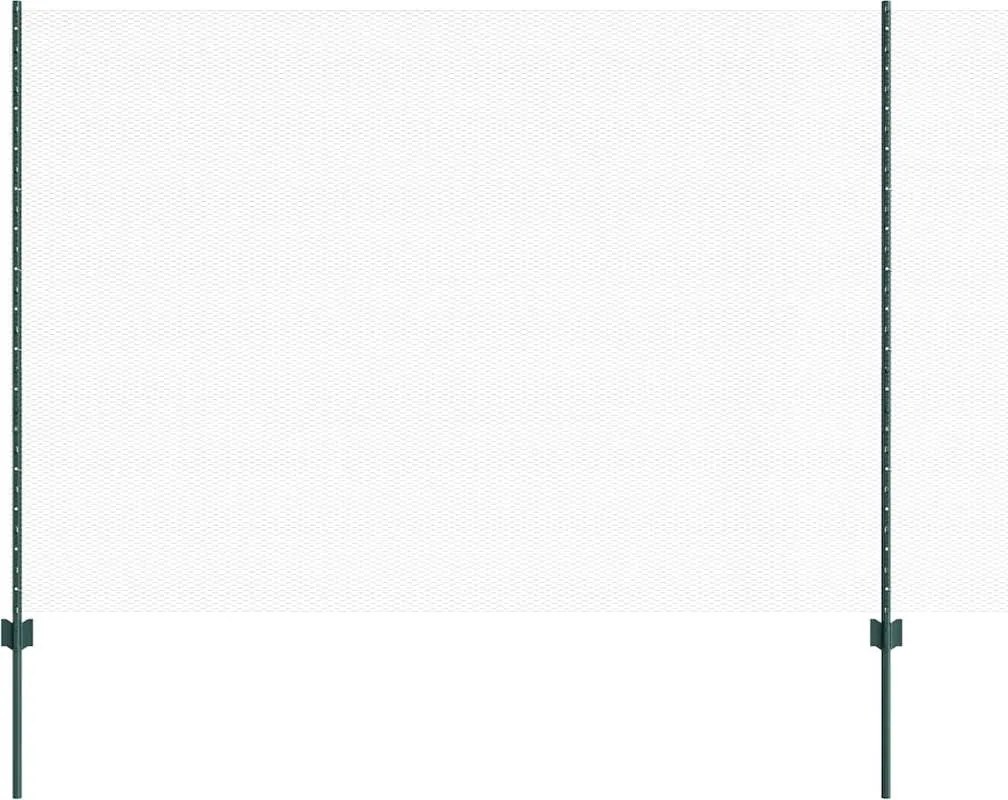 vidaXL Gard cu Stâlp Verde 1,5 x 10 m Oțel și PVC