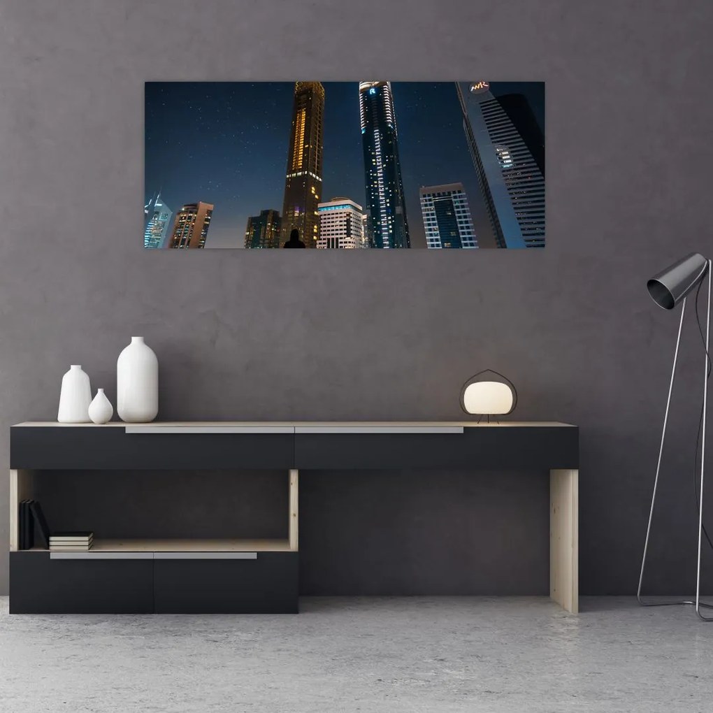 Tablou cu orașul nocturn (120x50 cm)