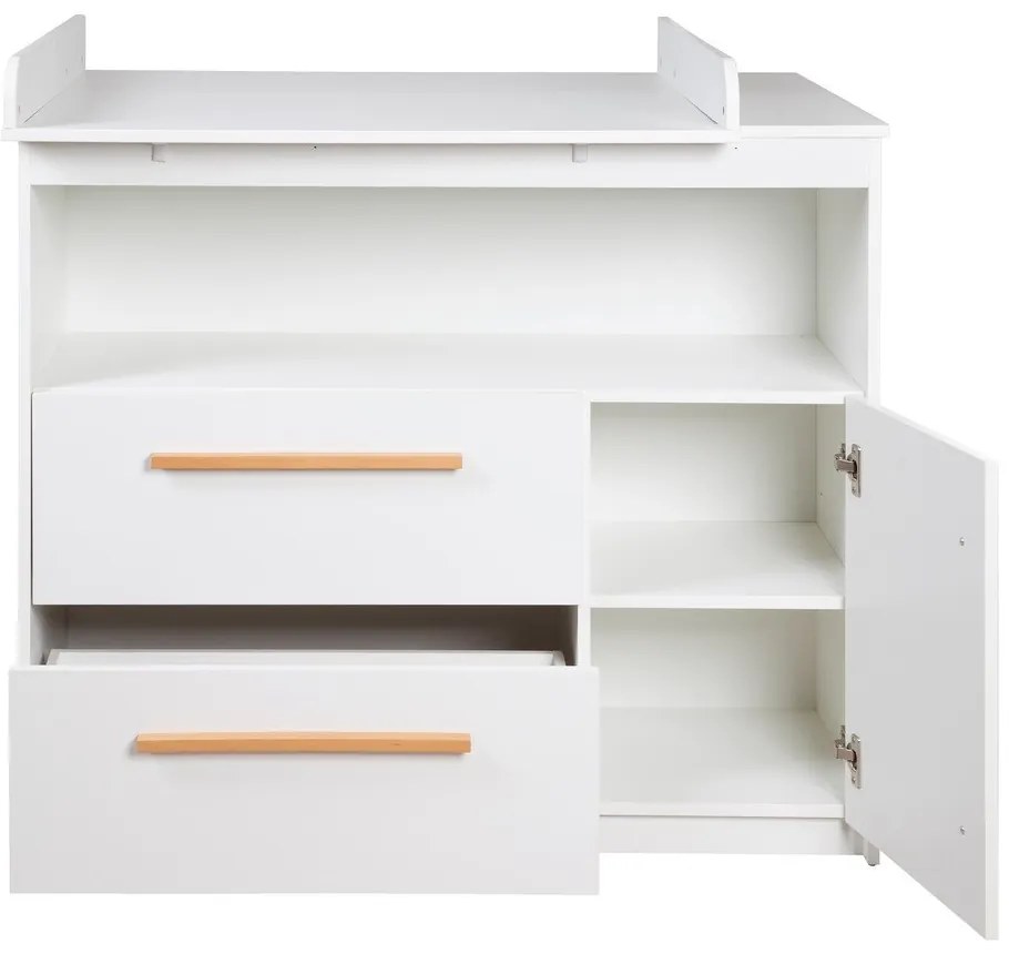 Comodă de copii albă joasă 107x98 cm Lilo – Roba