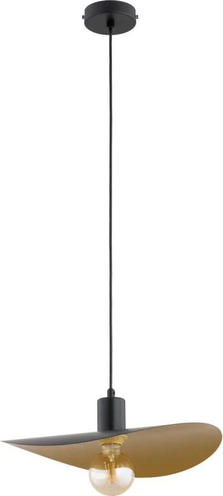 Lustră suspendată SAVANA, 1xE27/15W/230V, Ø 30 cm, negru/auriu