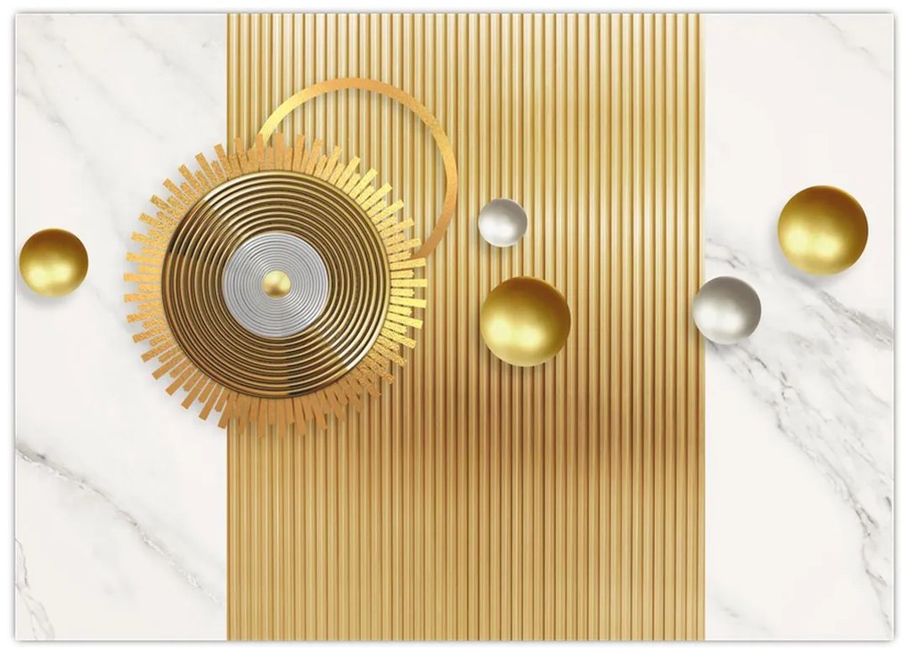 Tablou pe sticlă - Perle din Marmură (70x50 cm)