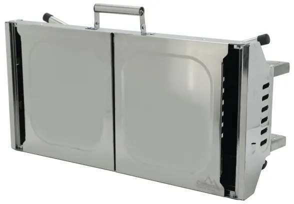 Grătar portabil cu cărbuni, crom lucios