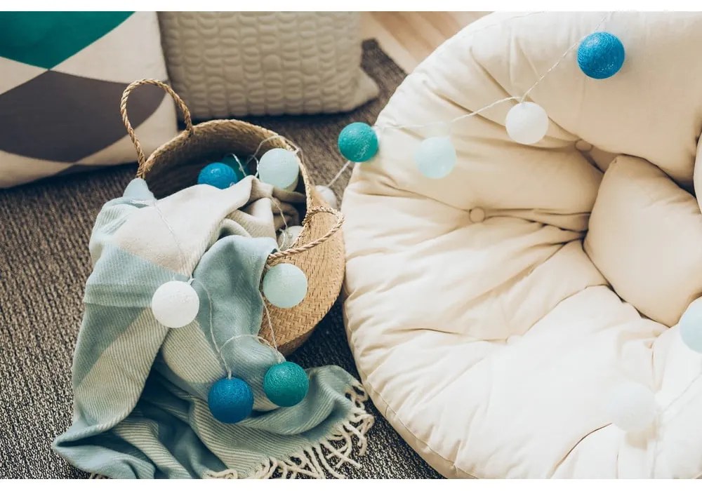 Ghirlandă luminoasă cu becuri LED Luuka, 30 becuri, turcoaz, cu baterie