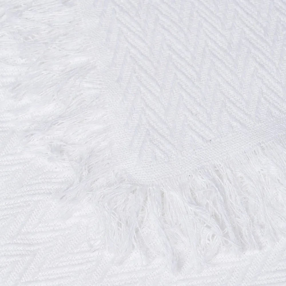 Cuvertură albă din bumbac reciclat 260x280 cm Spike – Ixia