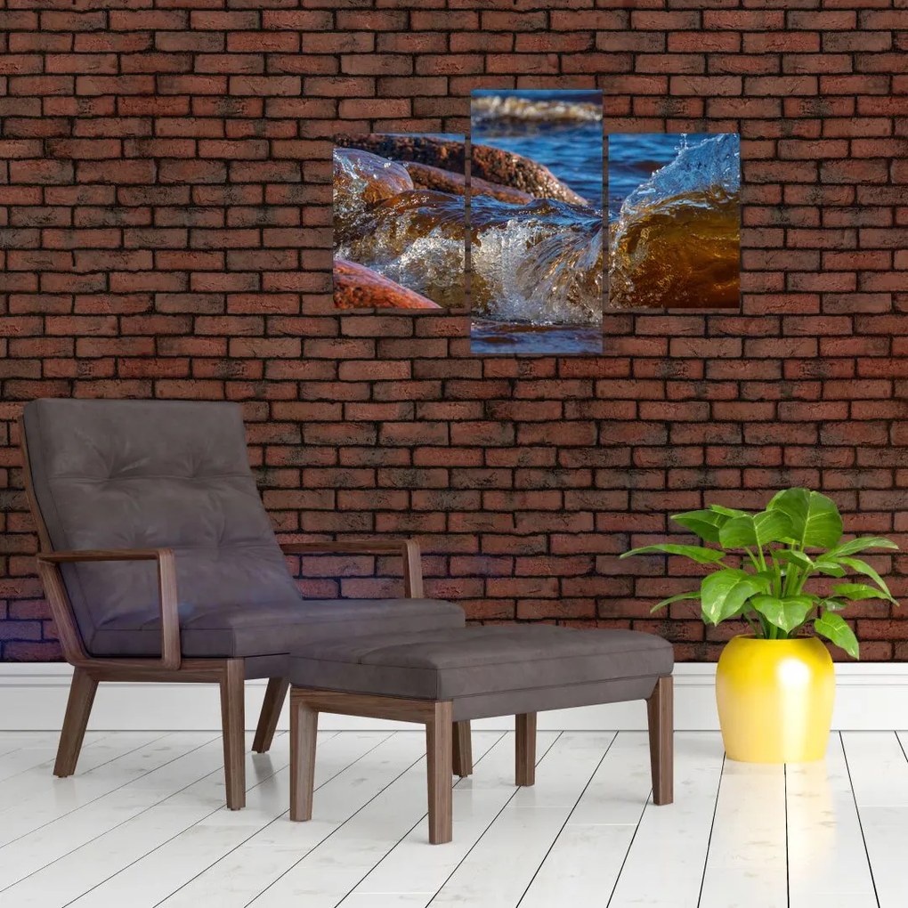 Tablou detailat - apa între pietre (90x60 cm)