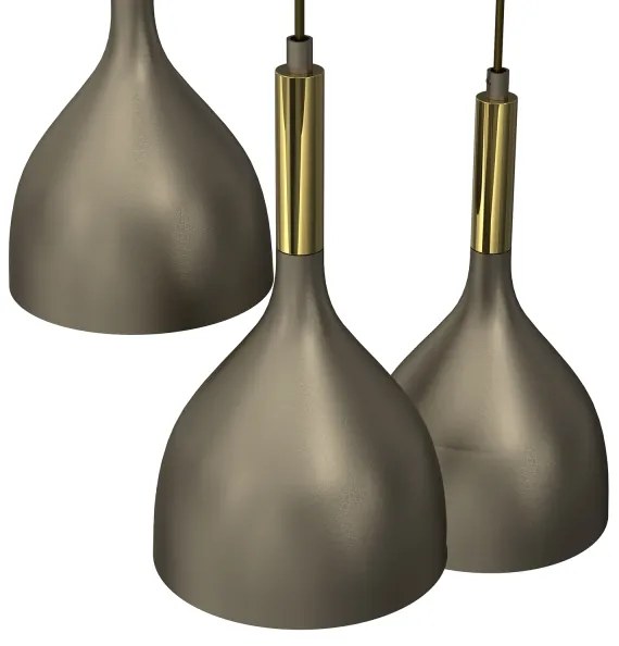 Lustră pe cablu NOAK 3xE27/15W/230V alamă/auriu